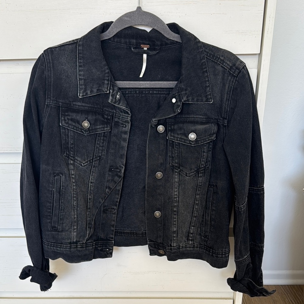 Free People Black Denim Jacket